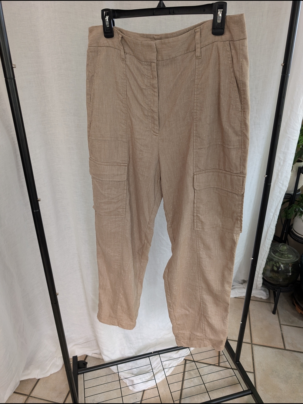 White House Black Market Beige Linen blend Pants